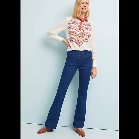 Meadow Rue Tops - NWT Anthropologie Meadow Rue Daphne Embroidered Blouse